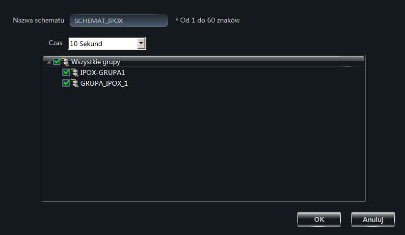 4.2. Schematy Schematy wyświetlają grupy w systemie grupa za grupą. Dlatego konieczne jest wcześniejsze zdefiniowanie przynajmniej jednej grupy. 4.2.1.