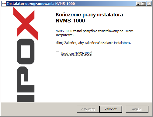 V. Jeżeli w systemie jest obecnie zainstalowana inna wersja NVMS-1000 konieczne będzie jej usunięcie.