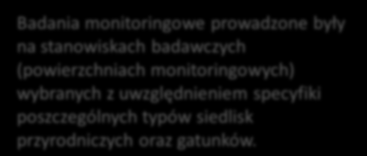 PMŚ Monitoring gatunków i siedlisk przyrodniczych Badania monitoringowe prowadzone były na