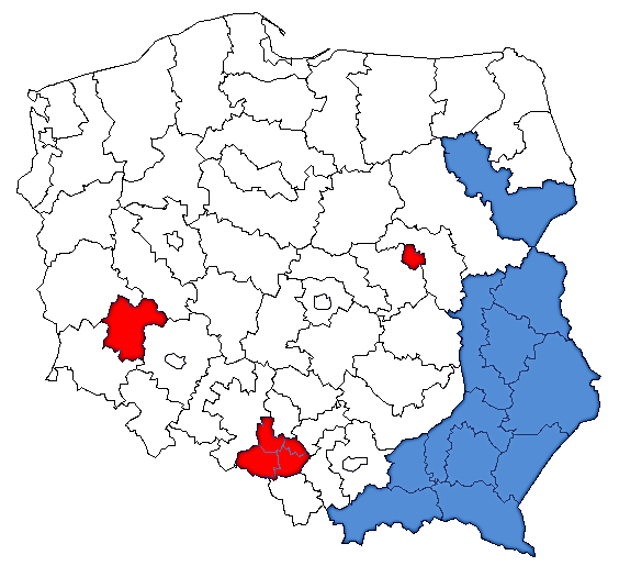 BADANIA Autokorelacja przestrzenna (statystyka lokalna G i * Getisa-Orda) Lokalne miary autokorelacji przestrzennej określone przez te statystyki pokazują grawitację przestrzenną produktywności