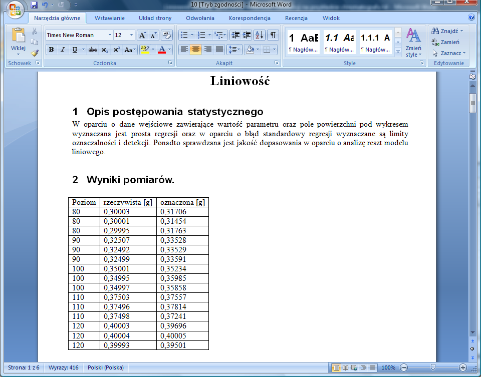 Rys. 4. Wybór zmiennych. W polu Kryteria podajemy graniczny współczynnik R 2, ustawimy go na 0,95.