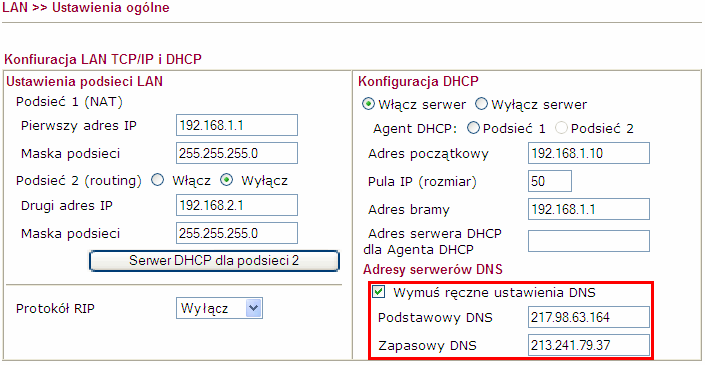 Dla przykładu z adresu 192.168.1.10 odwiedzono stronę www.draytek.pl. Przejdź do zakładki Diagnostyka>>Tablica sesji NAT. Zauważ, że widniejący wpis sesji NAT dotyczy ponownie interfejsu WAN1. 4.
