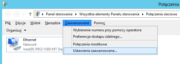 Ostatnia zakłada pozwala na dodawanie serwerów WINS.