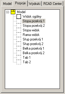 RCAD Żelbet wersja 7.1 - Przykłady strona: 49 Stopa_przekrój_1 Definicja nazwy widoku. Akceptacja domyślnej wartości skali dla tworzonego widoku.
