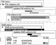 112 System audio-nawigacyjny Menu DAB Komunikaty DAB (tylko typ A) W Menu DAB obrócić pokrętło TUNE i przejść do opcji Komunikaty DAB, a następnie nacisnąć przycisk MENU.