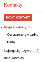 Tworzenie grup i przenoszenie kontaktów Utworzone kontakty możemy grupować tworząc odpowiednie etykiety.