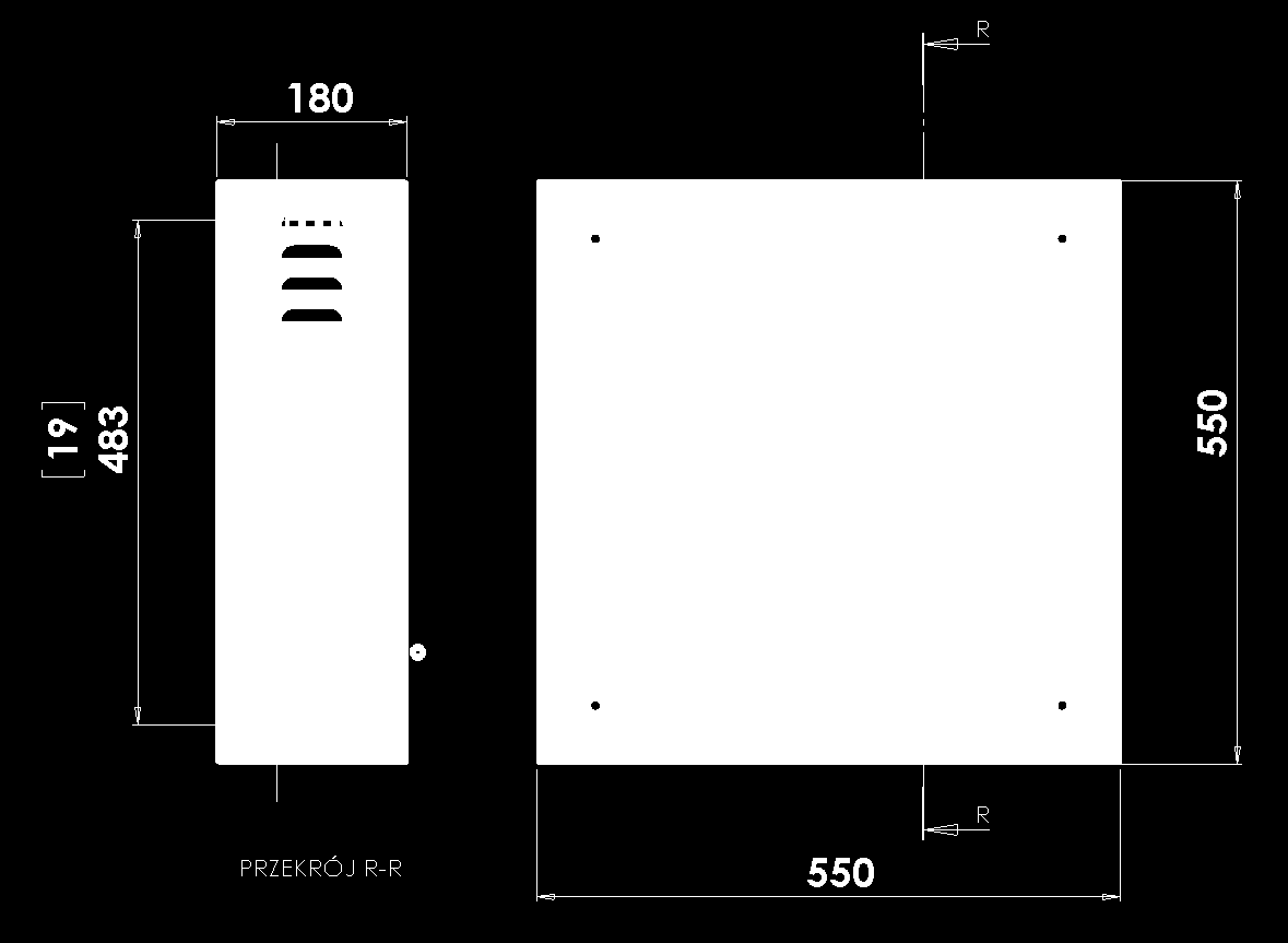 dystans kieszeni - 1 szt. uchwyt przewodu - 1kpl.