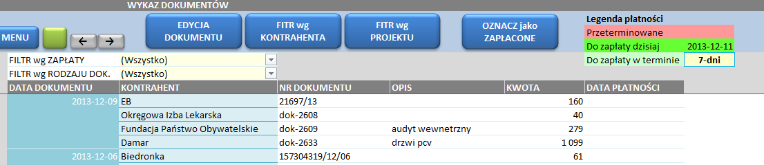 c. System umożliwia ewidencję kosztów i przychodów z uwzględnieniem 3 wymiarów: - Rodzaj kosztu (zgodny z własną strukturą kosztów drzewo kosztów ) - Kontrahent; przypisanie do konkretnego klienta z