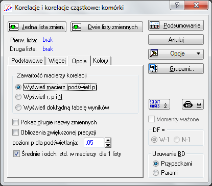 9 będzie odpowiadad osi x. Na rys. 9 przedstawiono wykresy rozrzutu dla wszystkich zmiennych, które wykazują ujemną korelację utworzony za pomocą przycisku Macierz wykresów rozrzutu: Rys.