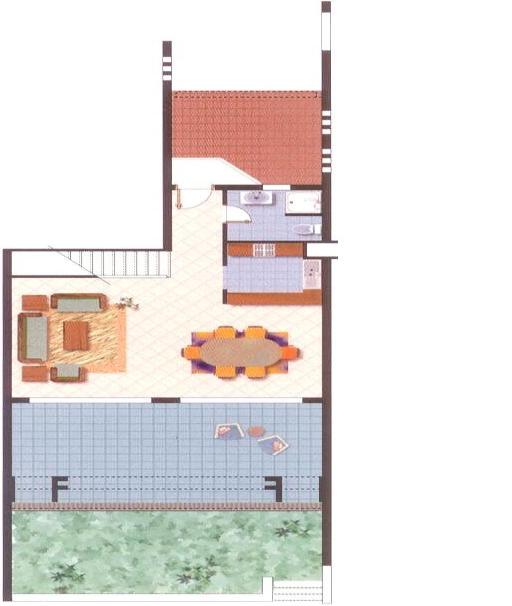 Willa typu C Parter Pierwsze piętro Powierzchnia zabudowana parteru 92m2 Główne wejście 1.24x 4.50 Łazienka 2.39x 2.00 Kuchnia 2.39x 2.38 Schody 2.07x 4.00 Salon 3.75x 4.00 Taras 4.00 x 7.