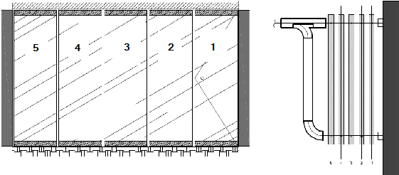 PRZYGOTOWANIE PROFILI OKUWAJĄCYCH SZKŁO 1) Panel 1 drzwi wahadłowe A) Profil górny Do