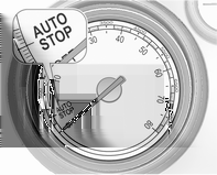 Prowadzenie i użytkowanie 173 Autostop Jeżeli pojazd porusza się z małą prędkością lub stoi w miejscu, funkcję Autostop można włączyć w następujący sposób: Wcisnąć pedał sprzęgła ustawić dźwignię w