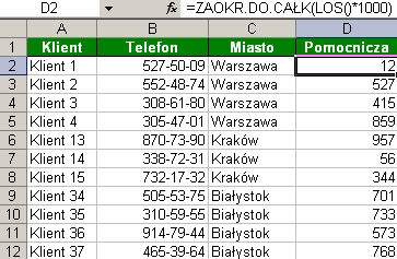 Trik 3 Dane w kolejności losowej http://www.excelwpraktyce.pl/eletter_przyklady/eletter146/3_dane_losowo.