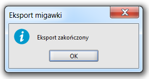 3.1.7 Eksportuj migawkę Aby uruchomić funkcję Eksportuj migawkę należy wybrać: Menu Migawka lub ikonę: bądź skrót klawiszowy Ctrl+Shift-E Funkcja ta: pozwala na wyeksportowanie w formacie xml