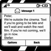 to ask Anna to book the places on the trip. C.to remind Anna about the date of the trip. 8. What should Peter do? A. let Stefan know if he is delayed B.