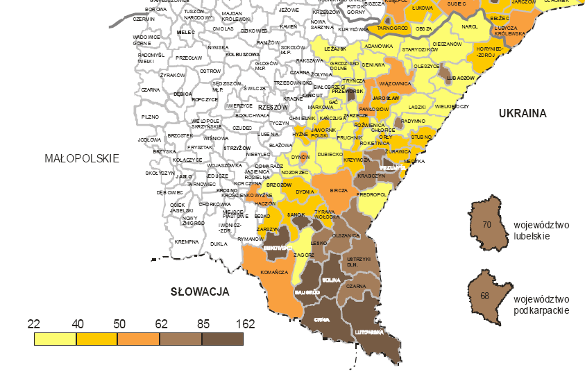 Liczba podmiotów przypadających na 1000 ludności w