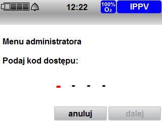 6 Menu administratora 6 Menu administratora 6.1 Nawigacja w menu administratora 1. Włączyć urządzenie. Pojawia się menu startowe. 2. Wcisnąć krótko przycisk Menu. 3.