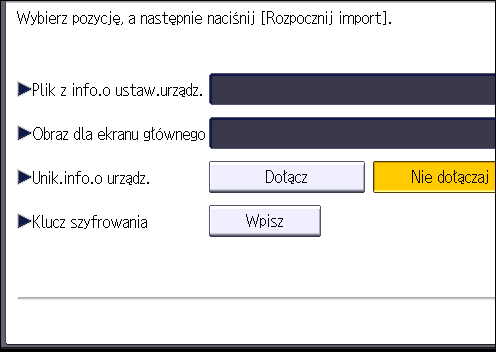 Zarządzanie informacjami urządzenia 1. Włóż kartę SD do gniazda nośnika znajdującego się z boku panela operacyjnego. Szczegółowe informacje na temat wkładania karty SD, patrz Wprowadzenie. 2.