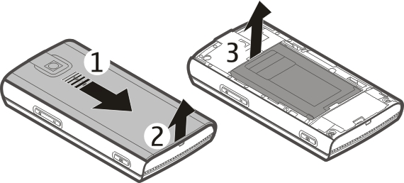 8 Szybki start Wkładanie karty SIM i baterii Uwaga: Przed zdjęciem obudów wyłącz urządzenie i odłącz od niego ładowarkę oraz inne urządzenia.