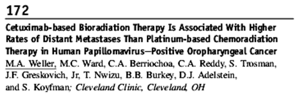 Cel Czy RT skojarzona a z Cetuximabem (RTCet) jest jednakowo skuteczna w porównaniu do RT skojarzonej z cis-platyną (RtPlat) w zapobieganiu przerzutom odległym u chorych na OPC HPV+?