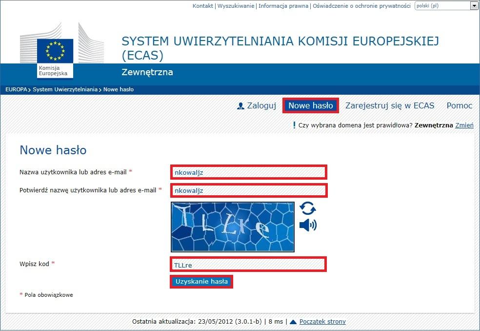 4. Pojawi się strona, poprzez którą zainicjują Państwo proces tworzenia hasła dostępu.