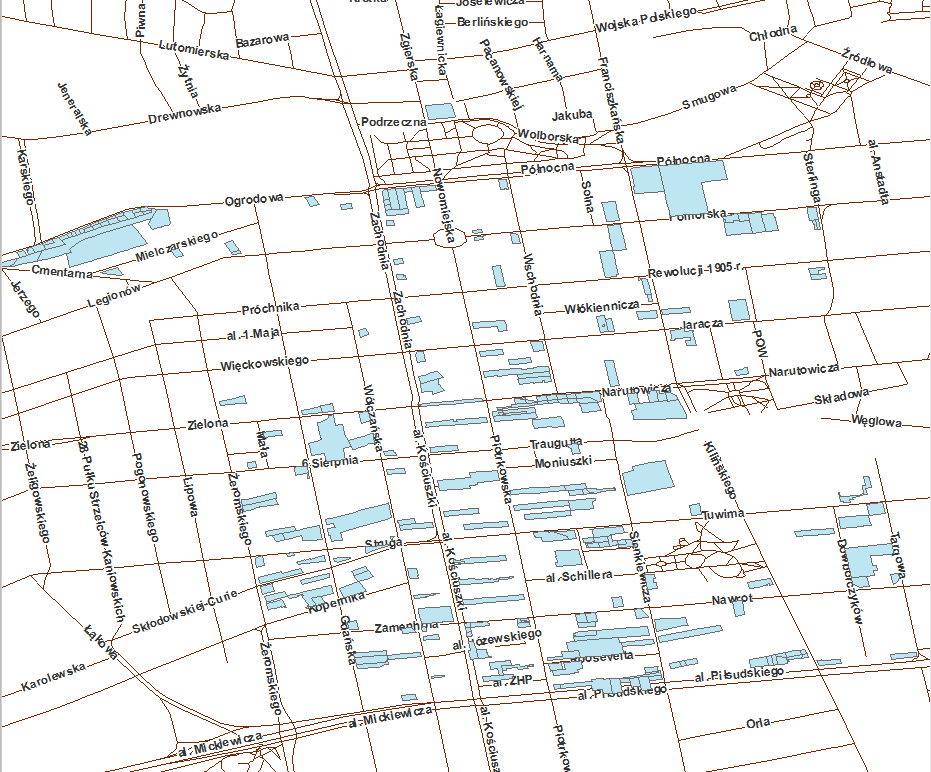 Strona11 Mapa Rozmieszczenie geograficzne działek nieużytkowanych Źródło: Mapa WMS dostarczona przez UMŁ wg danych DTZ, Skala 1:6 800 109 działek zidentyfikowanych zostało jako niezagospodarowane