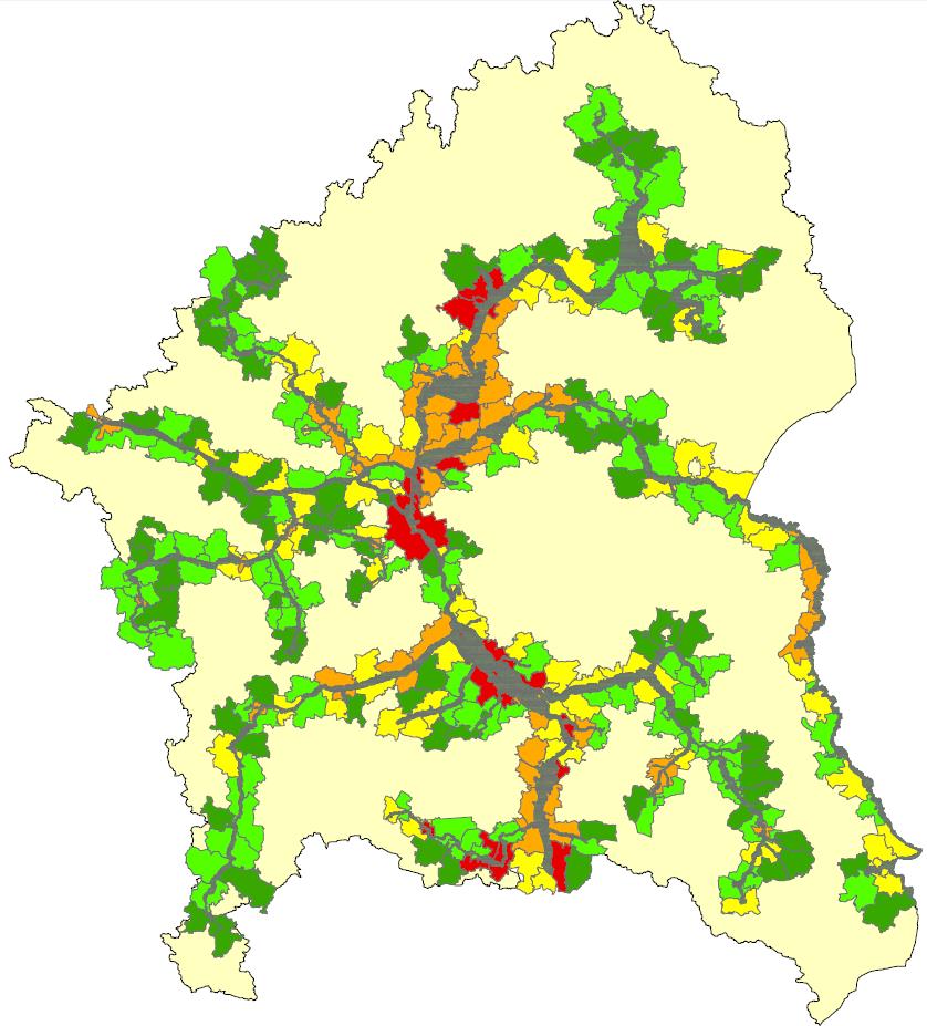 Diagnoza problemów Tabela nr 25 Ryzyko powodziowe w gminach na terenie RW Środkowej Wisły Liczba gmin z ryzykiem powodziowym na danym poziomie Region wodny Poziom ryzyka Zdrowie i życie ludzi