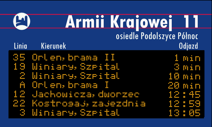 Dziennik Urzędowy Województwa Mazowieckiego 6 Poz. 8816 Kolorystyka tablic informacji przystankowej (elektroniczna tablica na postumencie DIP).