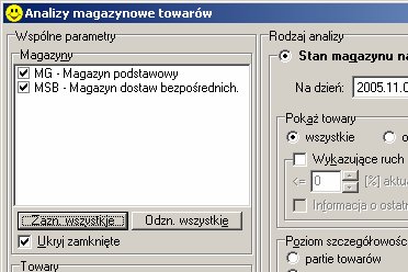 Możliwość oznaczania magazynów jako zamknięte W odpowiedzi na sugestie użytkowników KOLHurt dotyczące możliwości ukrywania magazynów, które już przestały być używane została stworzona operacja