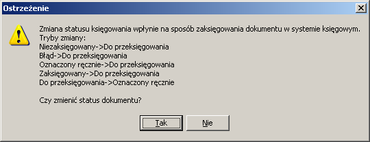 Nowy znacznik w statusie (kolumnie) Księgowanie W wersji 4.04.