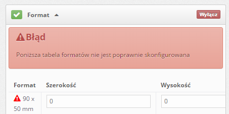 Konfiguracja Kreatora opiera się przede wszystkim na: poprawnym ustawieniu roli dla parametru format (Parametry parametr