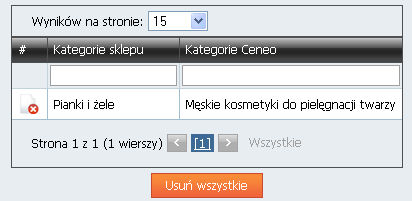 6. Po zmapowaniu (przypisaniu) odpowiednich kategorii pojawią się powiązania pomiędzy kategoriami Comarch ERP e-sklep