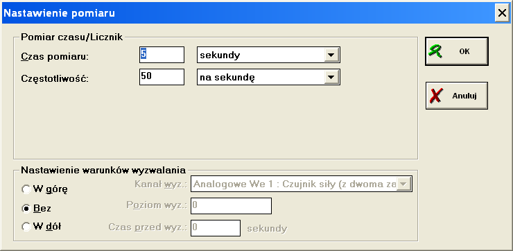 Ad. 4 Wybór odpowiedniego czujnika z biblioteki programu Aby wybrać czujnik z biblioteki należy kliknąć prawym przyciskiem myszki w jeden z pustych kwadratów znajdujących się z lewej strony ekranu w