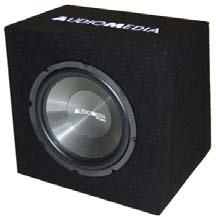 SUBWOOFERY EX300MS BOX SUBWOOFER 30CM/12 2x4Ω W SKRZYNI ZAMKNIĘTEJ 2 cewki 4Ω / 65mm Aluminiowa membrana Moc RMS: 600W Moc max: 900W Pasmo przenoszenia: 40Hz 2kHz SPL: 85dB Obudowa MDF Podwójny front
