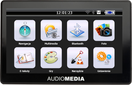 NAWIGACJA PRZENOŚNA AMG5.0 NAWIGACJA PRZENOŚNA Z EKRANEM 5 5 dotykowy ekran LCD o rozdzielczości 480x272 Procesor: Mediatek 3351C 468MHz Chpiset GPS: Mediatek MT3328 System operacyjny: Win CE 6.