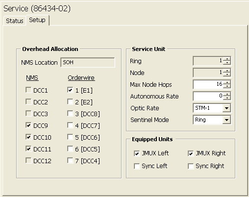 Rys. 15. Wygląd ekranu programu konfiguracyjnego VistaNET - konfiguracja modułów STM-1 Aggregate (86432) zainstalowanych w węźle 1 i 2- część 2 i 3 z 5 Rys. 16.