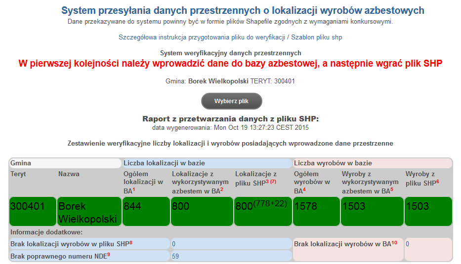 Moduł weryfikacji plików SHP