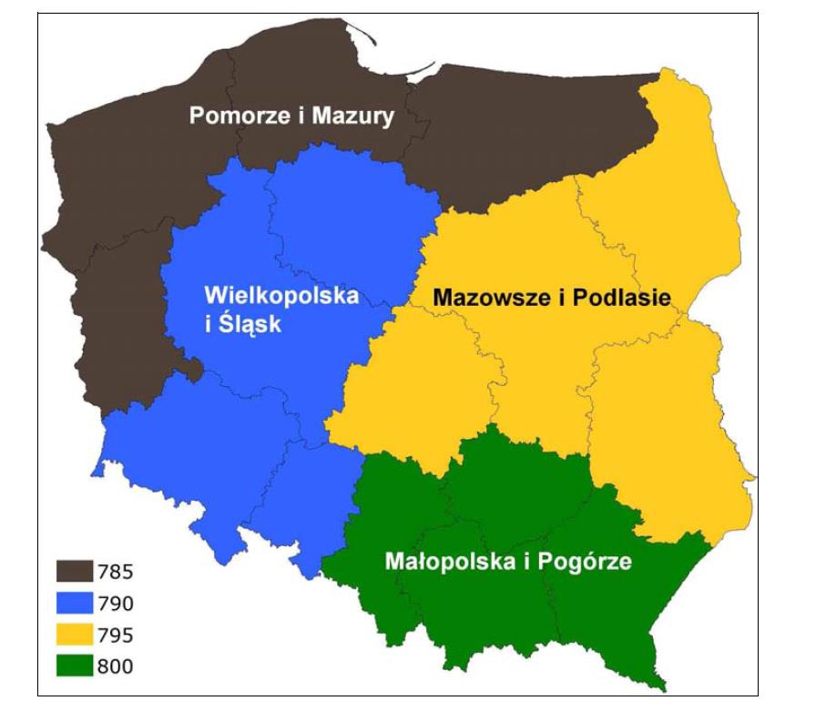 REGIONY FADN Źródło: Rozporządzenie Komisji nr 1291/2009 z 18 grudnia 2009 r.