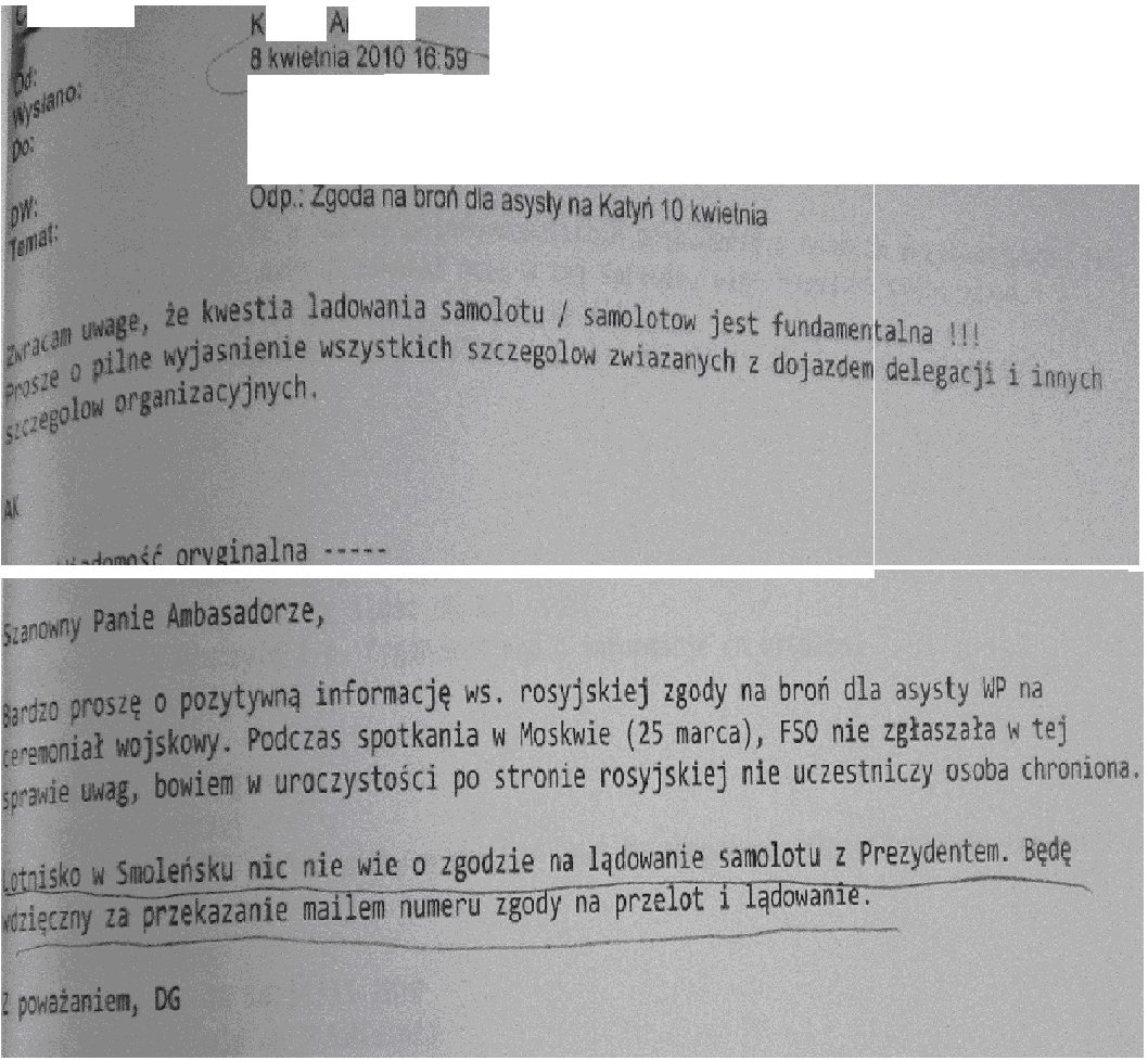 1.13. MSZ ukrywało informacje na temat stanu lotniska w Smoleńsku Współdziałanie Ministra Spraw Zagranicznych R.