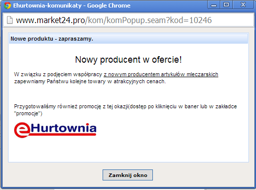 Komunikaty Wymiana informacji pomiędzy odbiorcami a administratorami sklepu lub sieci.