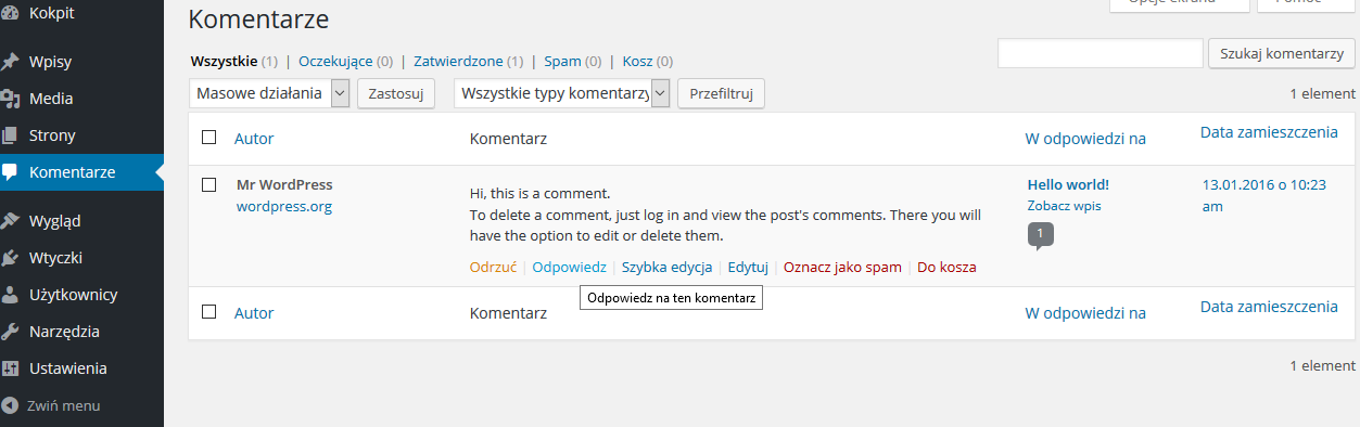 Tagi tworzymy poprzez: - Wejście do spisu tagów w panelu administracyjnym i dodanie nowego, które polega na podaniu nazwy taga oraz kliknięciu w Dodaj nowy tag - Tworząc nowy wpis możemy wpisać nazwę