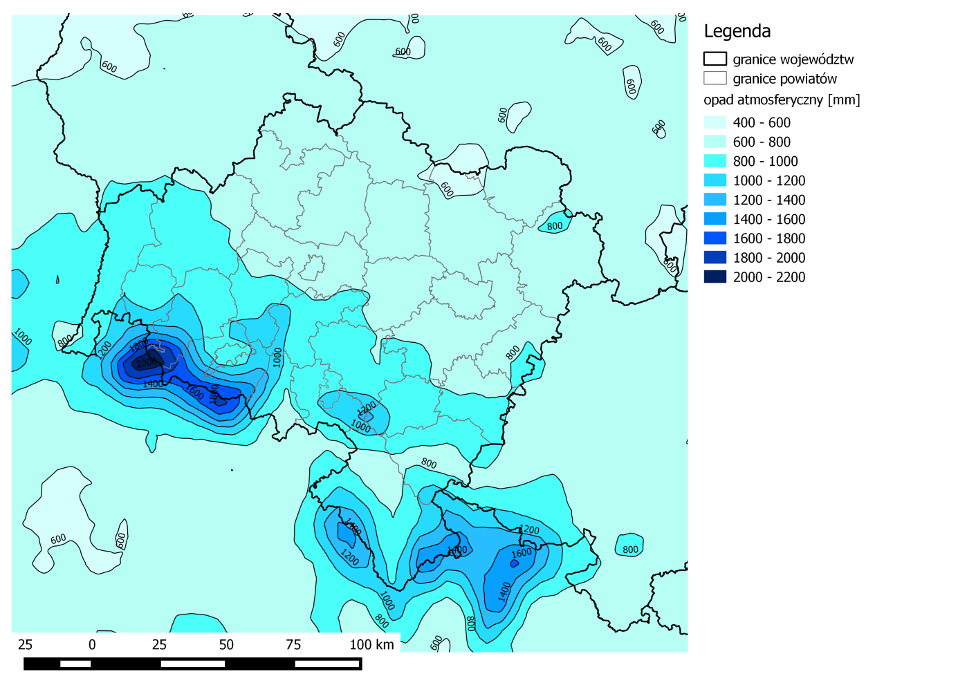 były lipiec i sierpień, w których średnie miesięczne wartości temperatury powietrza oscylowały wokół 19 C. 1.3.6.