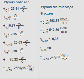 Opis obliczeń sezonowego zapotrzebowania na chłód na cele chłodzenia i wentylacji Wyniki obliczeń rozp. MIiR z 03.06.2014