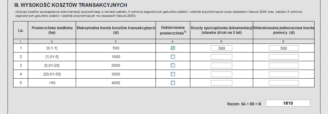 Ekran 78 przykładowa strona ze wskazaniem lat realizacji programu rolnośrodowiskowego Na każdej stronie Deklaracji automatycznie zostanie uzupełnione pole z numerem identyfikacyjnym producenta (Ekran