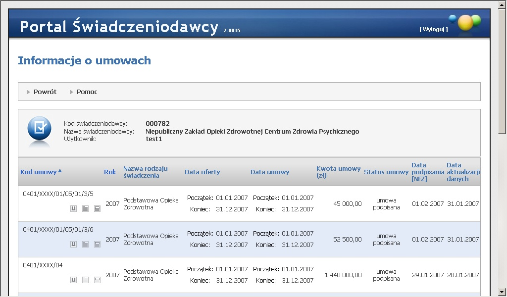 65 Portale Oddziałowe W sekcji Wyszukiwanie zawężamy listę interesujących nas pozycji do tych spełniających warunki założone w filtrach oraz przyciskiem Znajdź potwierdzamy wybór. 1.4.