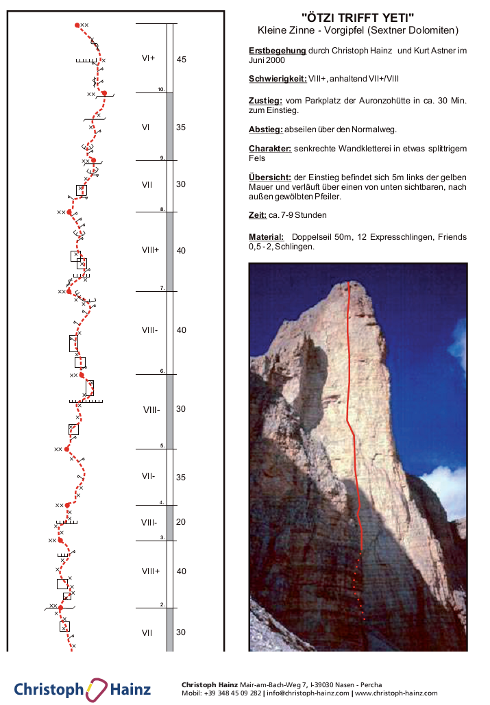 31.07.2014 - "Ötzi trifft Yeti" na Cima Piccola, 7a+, ok 300m, czas 8h, styl OS, B. Sokołowski, G.