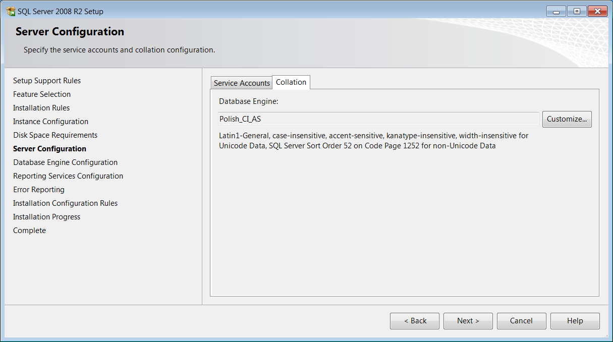 Instalacja Microsoft SQL Server 2008 R2 Express z plików pobranych z serwera FTP 6/12 Usługa SQL Server Browser umożliwia programom wybór serwera, na którym ma być założona/ uruchomiona baza danych.