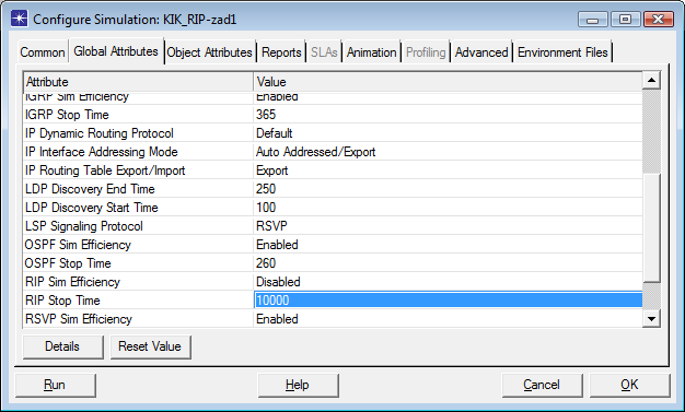 a także następujące opcje w zakładce Global Attributes: IP Interface Addressing Mode na Auto Addressed/Export i IP Routing Table Export/Import na Export.