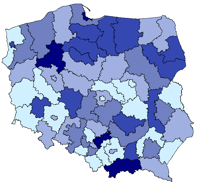 Liczba pacjentów leczonych w trybie stacjonarnym przypadająca na 1 miejsce w opiece stacjonarnej w zakładach długoterminowej opieki zdrowotnej [osoba] Wskaźnik dotyczy liczby pacjentów leczonych