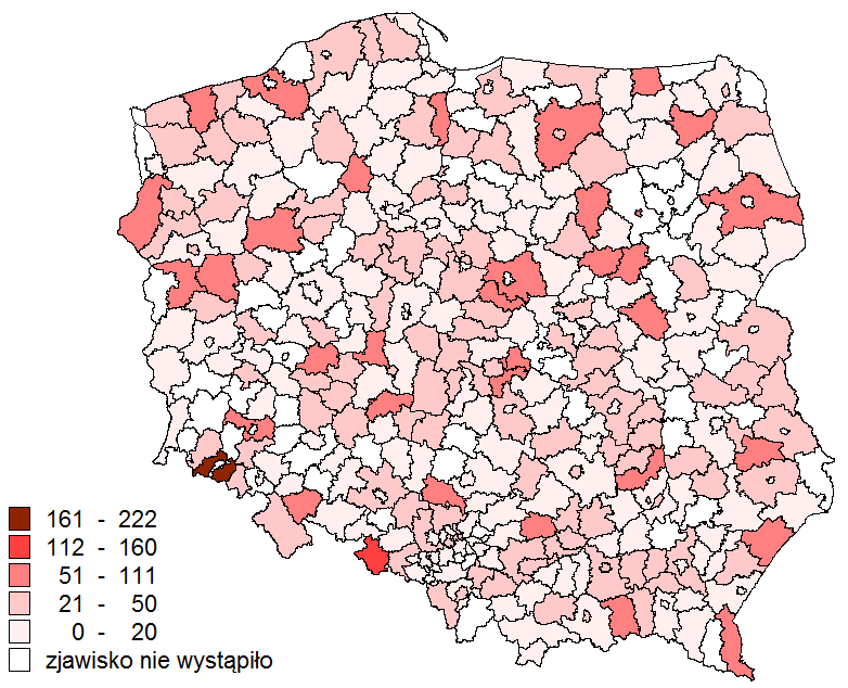 Liczba mieszkańców na oddziałach dla osób przewlekle chorych i niepełnosprawnych w placówkach stacjonarnej pomocy społecznej na 10 tys.